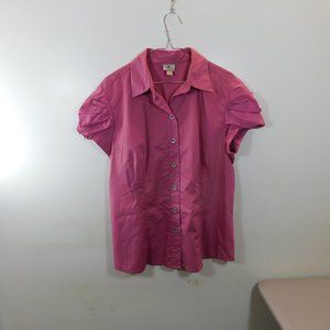 Pink Woolworth Stretch Large Shirt with Scrunched sleeves